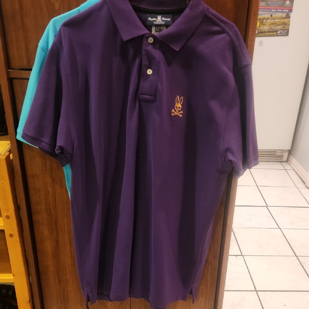 Psycho Bunny, 7 Shirt with Metallic Gold Logo, Excellent Condition